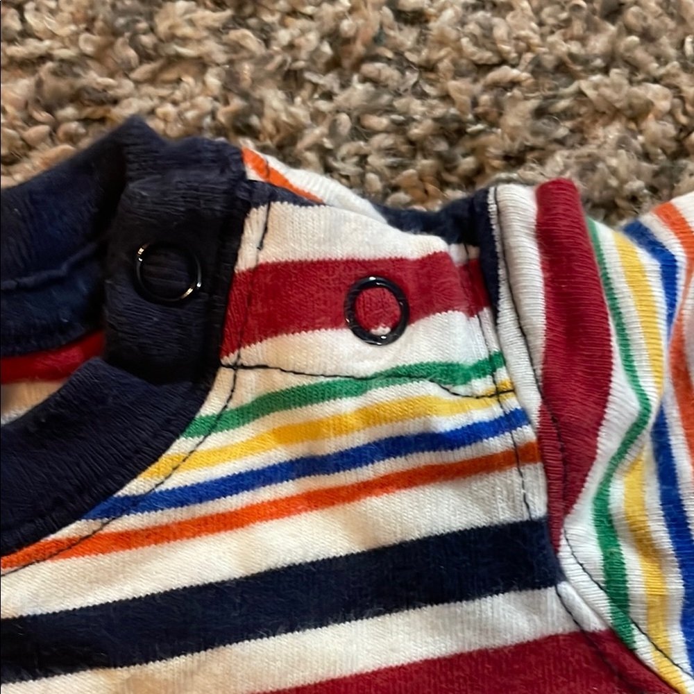 OshKosh B'gosh Boys Colorful Striped Onesie and Blue Jeans Set - Picture 11 of 12